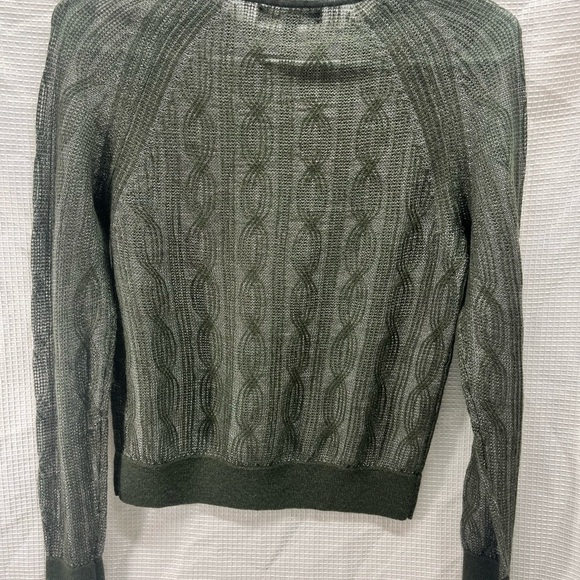 Banana Republic green mesh long-sleeve Sz XS - Picture 6 of 7